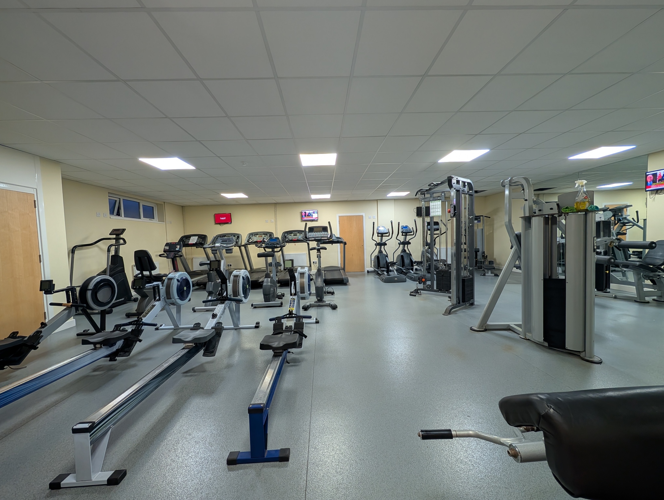 Fitness equipment inside the gym at St Augustine's Sports Centre